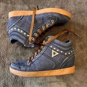 Denim wedge hi tops from Guess